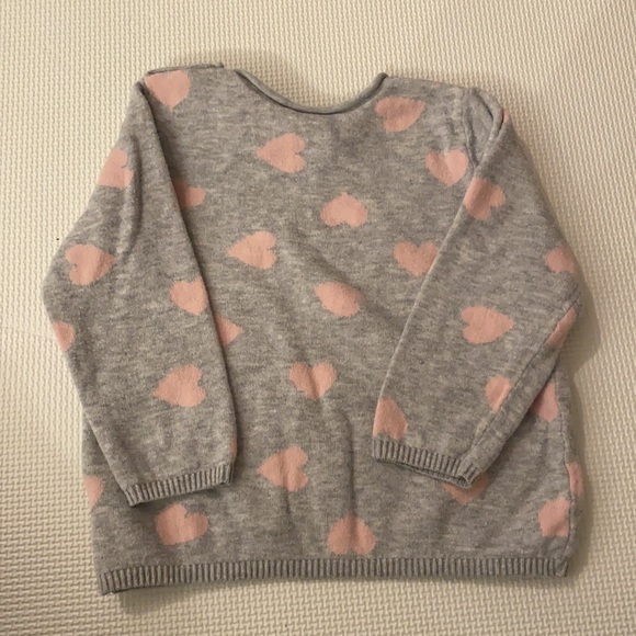 H&M Grey and pink heart sweater - Picture 3 of 4